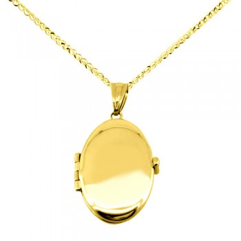 Χρυσό μενταγιόν Κ14 με θέσεις για φωτογραφίες με αλυσίδα