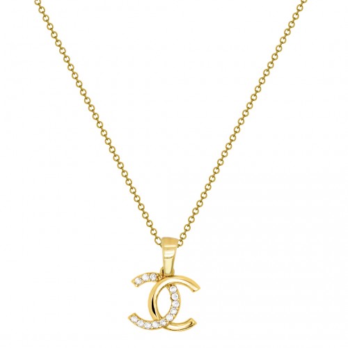 Χρυσό μενταγιόν Κ14 με αλυσίδα