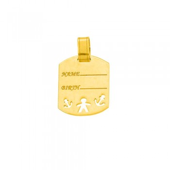 Χρυσό παιδικό μενταγιόν Κ9