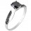 Λευκόχρυσο μονόπετρο δαχτυλίδι Κ14 με μαύρα ζιργκόν