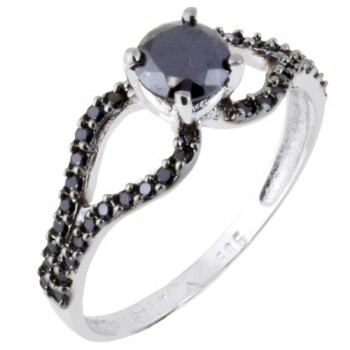 Λευκόχρυσο μονόπετρο δαχτυλίδι Κ14 με ζιργκόν