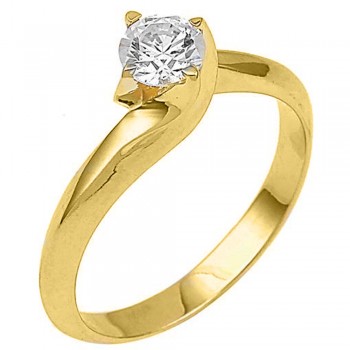 Χρυσό δαχτυλίδι μονόπετρο Κ9
