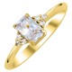 Χρυσό μονόπετρο δαχτυλίδι Κ14 με ζιργκόν