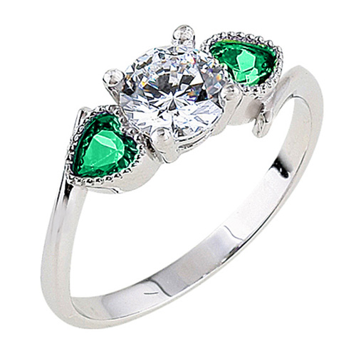 Λευκόχρυσο δαχτυλίδι μονόπετρο Κ9