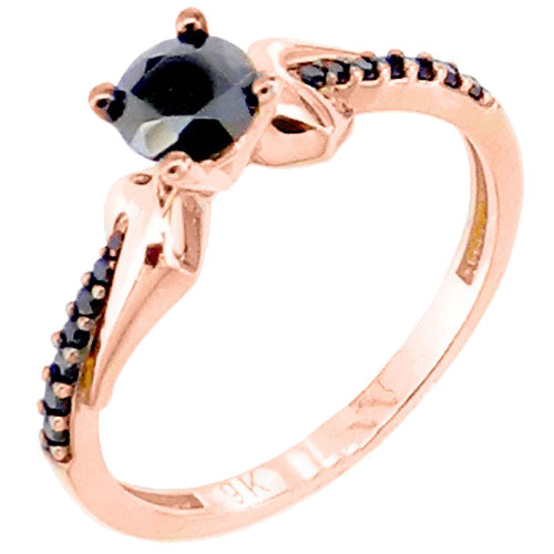 Μονόπετρο δαχτυλίδι από ροζ χρυσό Κ9 με ζιργκόν