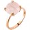 Μονόπετρο δαχτυλίδι από ροζ χρυσό Κ14 με ορυκτό χαλαζία
