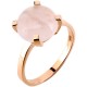 Μονόπετρο δαχτυλίδι από ροζ χρυσό Κ14 με ορυκτό χαλαζία
