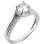 Λευκόχρυσο  δαχτυλίδι μονόπετρο Κ14 με ζιργκόν