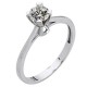 Λευκόχρυσο μονόπετρο δαχτυλίδι Κ9 με ζιργκόν
