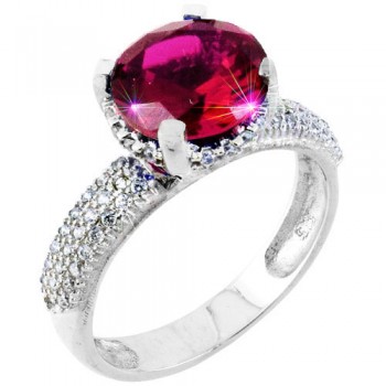 Λευκόχρυσο μονόπετρο δαχτυλίδι Κ14 με ζιργκόν