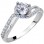 Λευκόχρυσο μονόπετρο δαχτυλίδι  Κ14