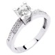 Λευκόχρυσο μονόπετρο δαχτυλίδι Κ9 με ζιργκόν