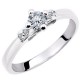 Λευκόχρυσο μονόπετρο δαχτυλίδι Κ14 με ζιργκόν