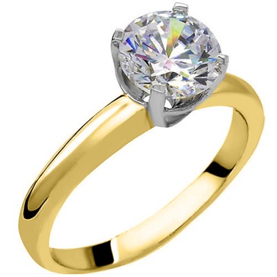 Χρυσό μονόπετρο δαχτυλίδι Κ14 με ζιργκόν