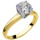 Χρυσό μονόπετρο δαχτυλίδι Κ14 με ζιργκόν