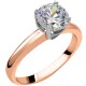 Ροζ χρυσό μονόπετρο δαχτυλίδι Κ14 με ζιργκόν
