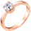 Ροζ χρυσό μονόπετρο δαχτυλίδι Κ14 με ζιργκόν