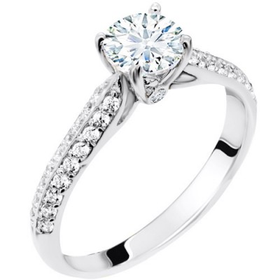 Μονόπετρο λευκόχρυσο Κ14 με ζιργκόν