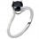 Λευκόχρυσο μονόπετρο δαχτυλίδι Κ14 με μαύρο ζιργκόν