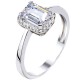 Λευκόχρυσο μονόπετρο δαχτυλίδι Κ14 με ζιργκόν