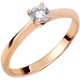Ροζ χρυσό μονόπετρο δαχτυλίδι Κ14 με ζιργκόν