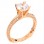 Ροζ χρυσό μονόπετρο δαχτυλίδι Κ14 με ζιργκόν