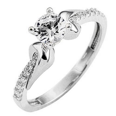 Λευκόχρυσο δαχτυλίδι μονόπετρο Κ9