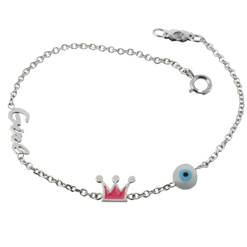 Λευκόχρυσο παιδικό βραχιόλι Κ9