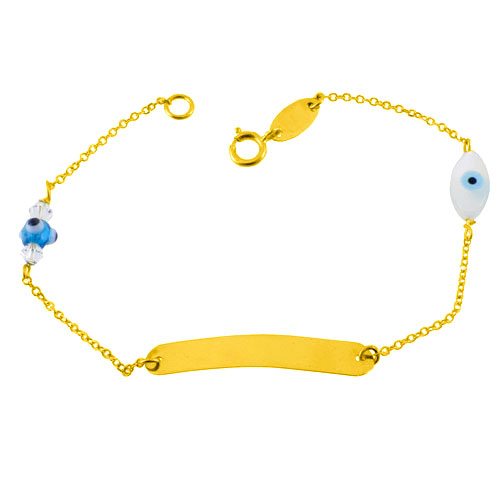 Χρυσό παιδικό βραχιόλι ταυτότητα Κ14