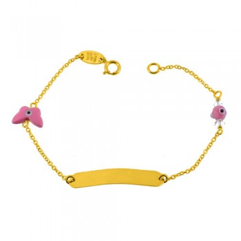 Χρυσό παιδικό βραχιόλι ταυτότητα Κ14