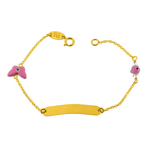 Χρυσό παιδικό βραχιόλι ταυτότητα Κ14