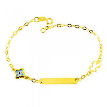 Χρυσό παιδικό βραχιόλι ταυτότητα Κ9