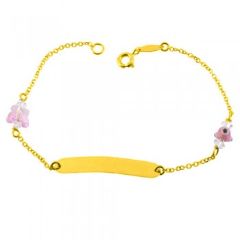 Χρυσό παιδικό βραχιόλι ταυτότητα Κ14