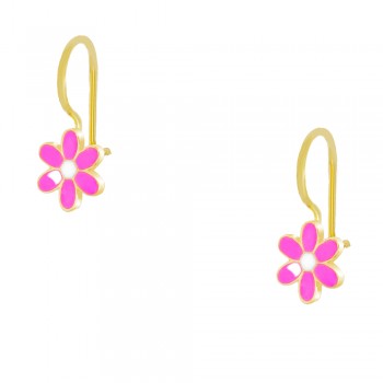 Χρυσά παιδικά σκουλαρίκια λουλούδια Κ14