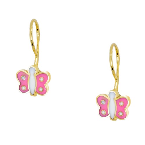 Χρυσά παιδικά σκουλαρίκια πεταλούδες Κ14