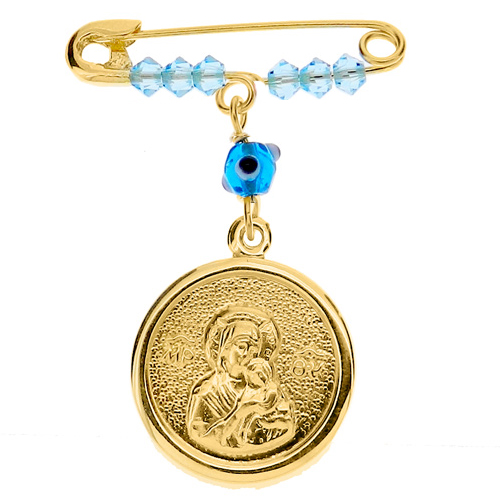 Παιδική χρυσή παραμάνα με φυλαχτό Κ9