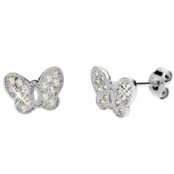 Λευκόχρυσα σκουλαρίκια Κ9 με ζιργκόν