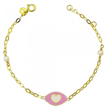 Χρυσό παιδικό βραχιόλι μάτι Κ9