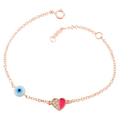 Παιδικό βραχιόλι από ροζ χρυσό Κ14