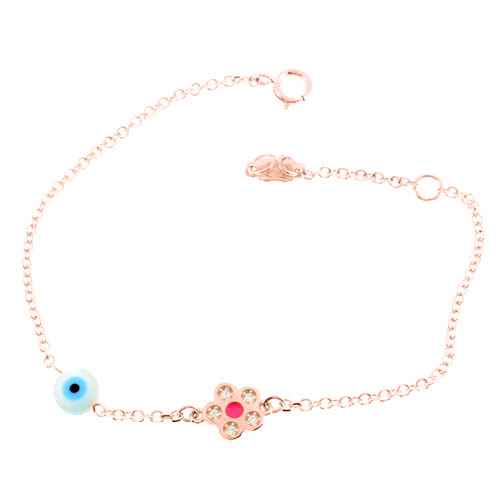Παιδικό βραχιόλι από ροζ χρυσό Κ14
