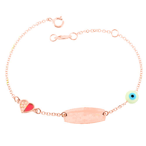 Παιδικό βραχιόλι ταυτότητα από ροζ χρυσό Κ14