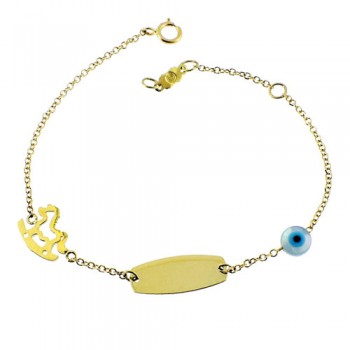 Χρυσό παιδικό βραχιόλι ταυτότητα Κ14