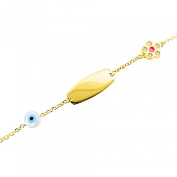 Χρυσό παιδικό βραχιόλι ταυτότητα Κ14