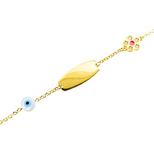 Χρυσό παιδικό βραχιόλι ταυτότητα Κ14