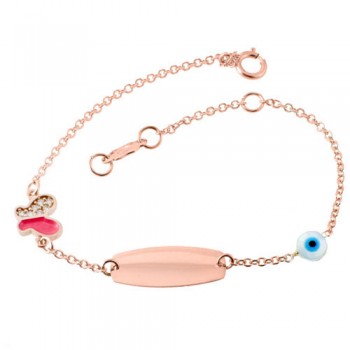 Παιδικό βραχιόλι ταυτότητα από ροζ χρυσό Κ14