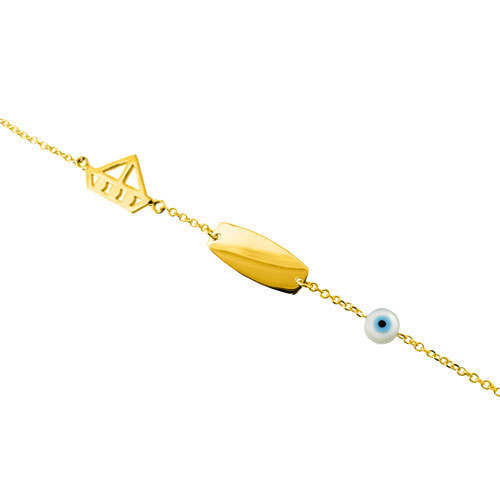 Χρυσό παιδικό βραχιόλι ταυτότητα Κ14