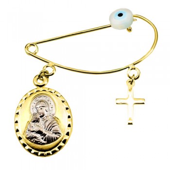 Παιδική χρυσή παραμάνα με φυλαχτό Κ9