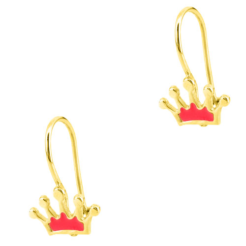 Χρυσά παιδικά σκουλαρίκια κορώνες Κ9