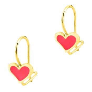 Χρυσά παιδικά σκουλαρίκια καρδιές Κ9