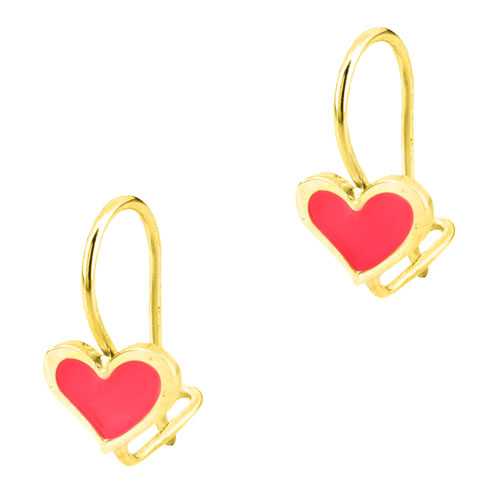 Χρυσά παιδικά σκουλαρίκια καρδιές Κ9
